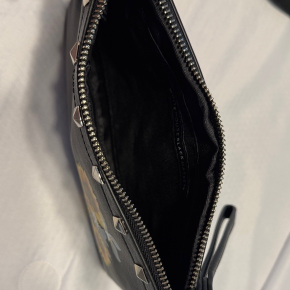 White House Black Market Black Sunflower Wristlet - Picture 3 of 6